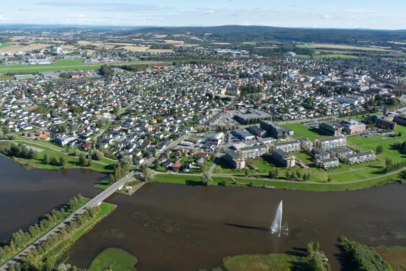 Lillestrøm sett fra lufta